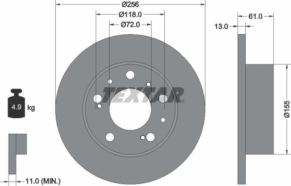 Textar 92027100 - Kočioni disk www.molydon.hr