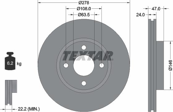 Textar 92075400 - Kočioni disk www.molydon.hr