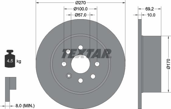 Textar 92075500 - Kočioni disk www.molydon.hr