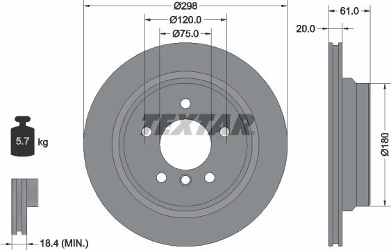 Textar 92075105 - Kočioni disk www.molydon.hr