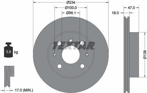 Textar 92076900 - Kočioni disk www.molydon.hr