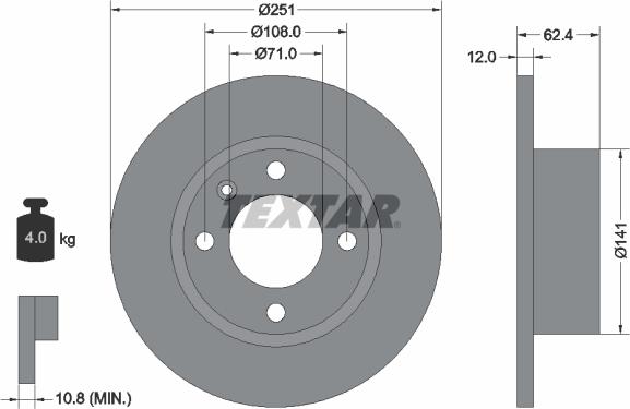 Textar 92076800 - Kočioni disk www.molydon.hr