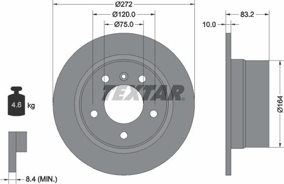 Textar 92076705 - Kočioni disk www.molydon.hr