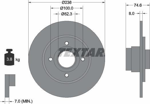 Textar 92070400 - Kočioni disk www.molydon.hr