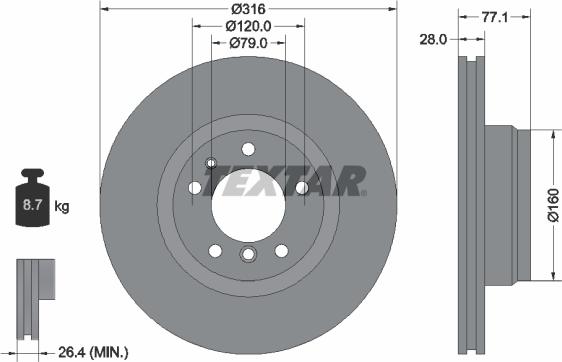 Textar 92071400 - Kočioni disk www.molydon.hr