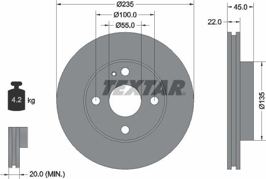 Textar 92071500 - Kočioni disk www.molydon.hr