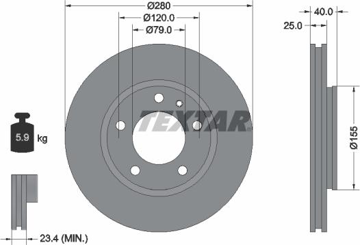 Textar 92071000 - Kočioni disk www.molydon.hr