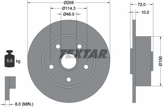 Textar 92078900 - Kočioni disk www.molydon.hr