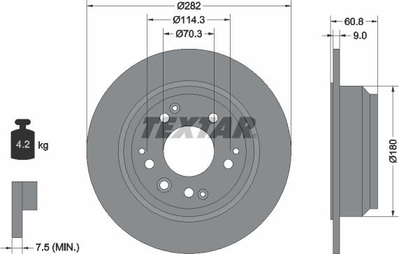 Textar 92078400 - Kočioni disk www.molydon.hr