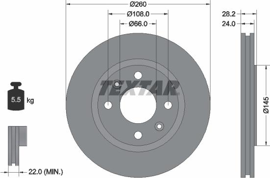 Textar 92078600 - Kočioni disk www.molydon.hr