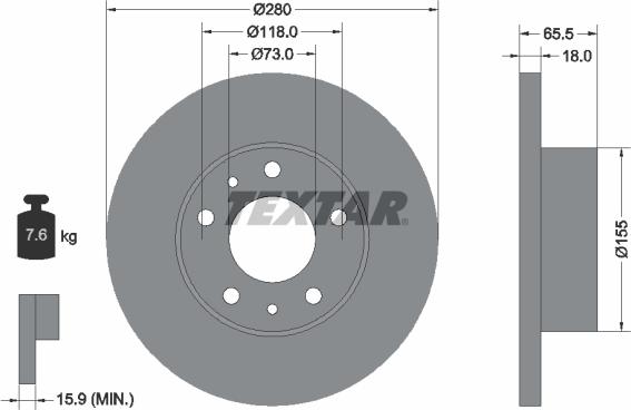 Textar 92073700 - Kočioni disk www.molydon.hr