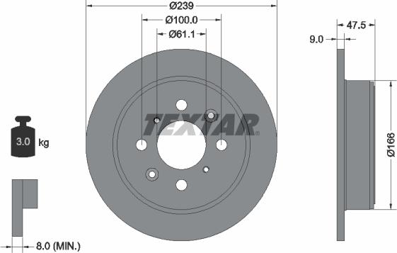 Textar 92077903 - Kočioni disk www.molydon.hr