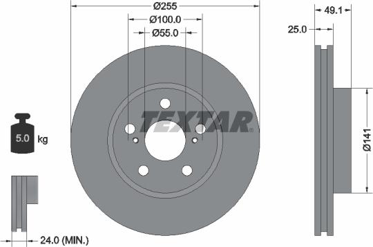 Textar 92077400 - Kočioni disk www.molydon.hr