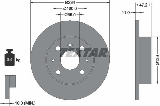 Textar 92077000 - Kočioni disk www.molydon.hr