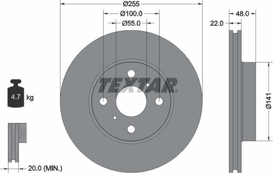 Textar 92077200 - Kočioni disk www.molydon.hr