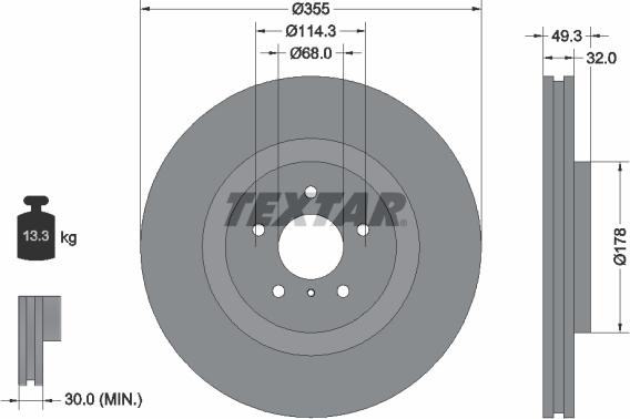 Textar 92199105 - Kočioni disk www.molydon.hr