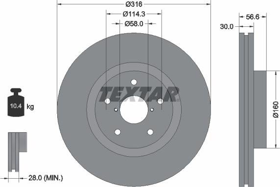 Textar 92199203 - Kočioni disk www.molydon.hr