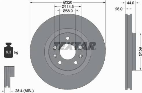 Textar 92195400 - Kočioni disk www.molydon.hr