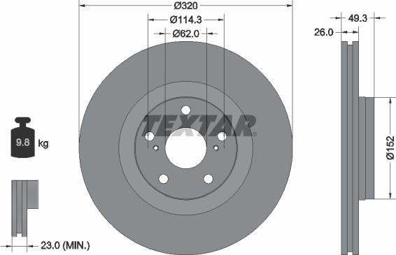 Textar 92195300 - Kočioni disk www.molydon.hr