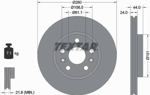 Textar 92196800 - Kočioni disk www.molydon.hr