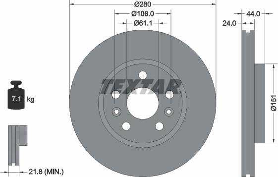 Textar 92196803 - Kočioni disk www.molydon.hr