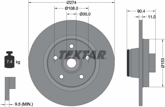 Textar 92196203 - Kočioni disk www.molydon.hr