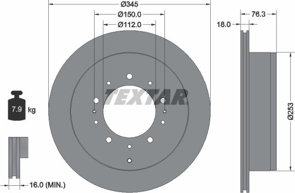 Textar 92198503 - Kočioni disk www.molydon.hr