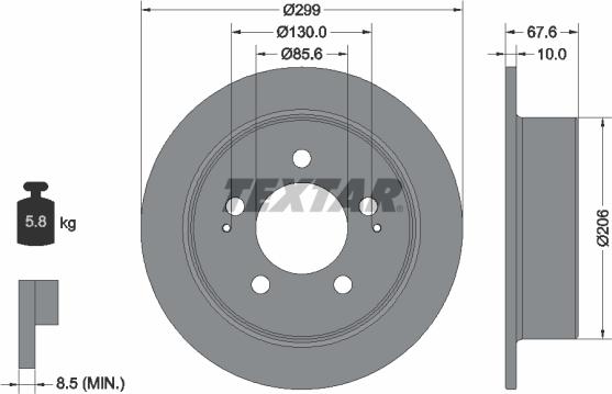 Textar 92198703 - Kočioni disk www.molydon.hr