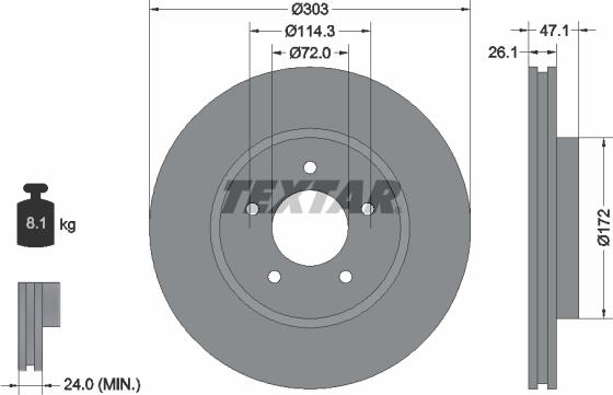 Textar 92197703 - Kočioni disk www.molydon.hr