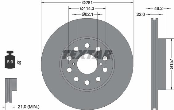 Textar 92149600 - Kočioni disk www.molydon.hr