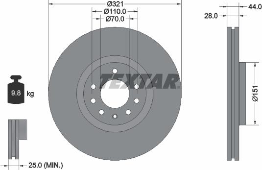 Textar 92149800 - Kočioni disk www.molydon.hr