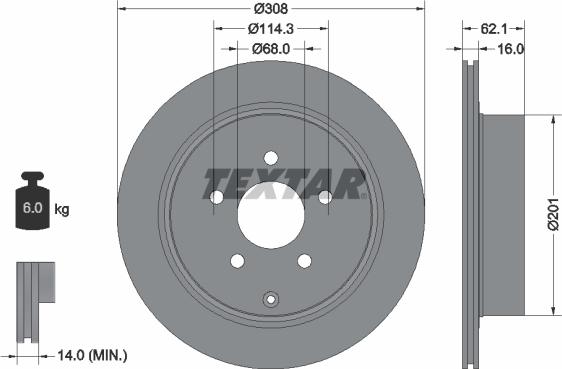 Textar 92149300 - Kočioni disk www.molydon.hr