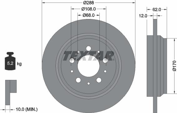 Textar 92149200 - Kočioni disk www.molydon.hr