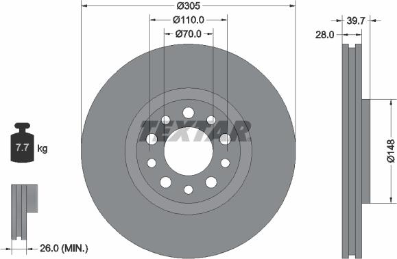 Textar 92145000 - Kočioni disk www.molydon.hr