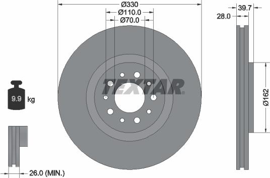 Textar 92145103 - Kočioni disk www.molydon.hr