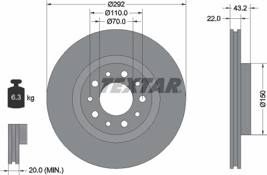 Textar 92145300 - Kočioni disk www.molydon.hr