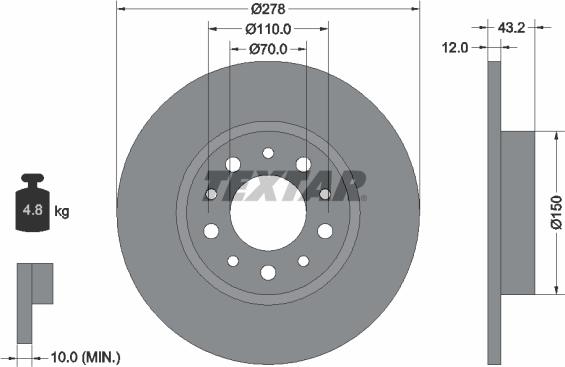 Textar 92145200 - Kočioni disk www.molydon.hr