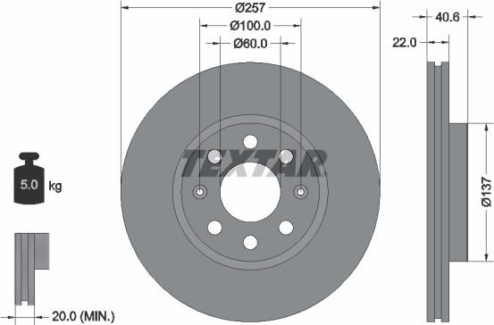 Textar 92145700 - Kočioni disk www.molydon.hr