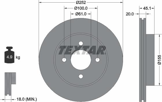 Textar 92148800 - Kočioni disk www.molydon.hr