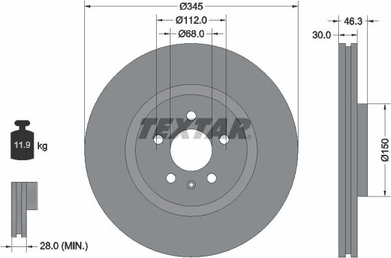 Textar 92143905 - Kočioni disk www.molydon.hr