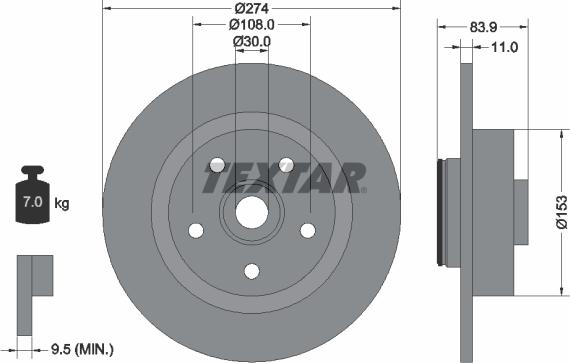 Textar 92142200 - Kočioni disk www.molydon.hr