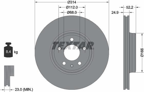 Textar 92159905 - Kočioni disk www.molydon.hr