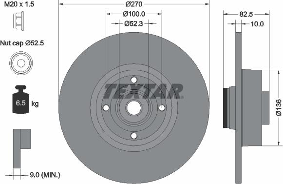 Textar 92154500 - Kočioni disk www.molydon.hr