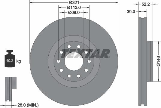 Textar 92154703 - Kočioni disk www.molydon.hr