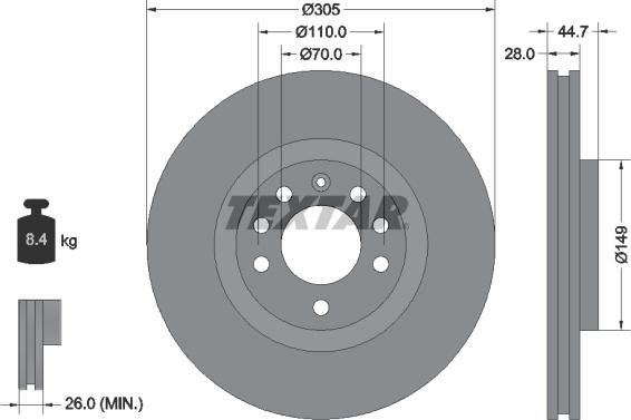 Textar 92155400 - Kočioni disk www.molydon.hr