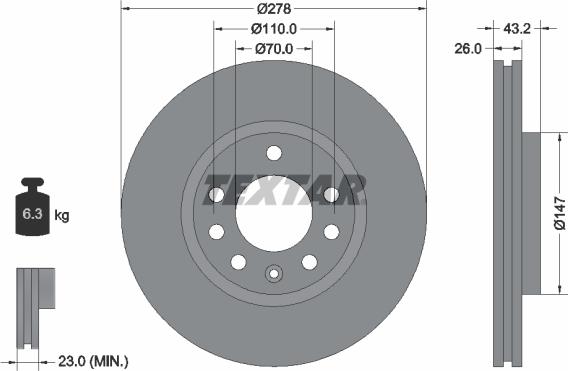 Textar 92156400 - Kočioni disk www.molydon.hr