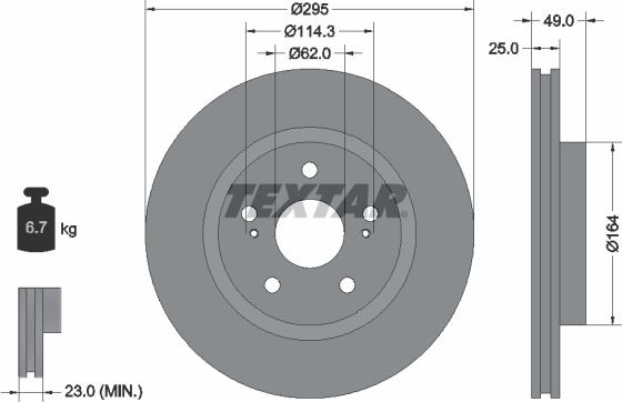 Textar 92156500 - Kočioni disk www.molydon.hr