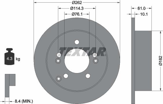 Textar 92156800 - Kočioni disk www.molydon.hr