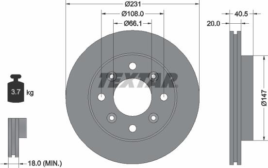 Textar 92158900 - Kočioni disk www.molydon.hr