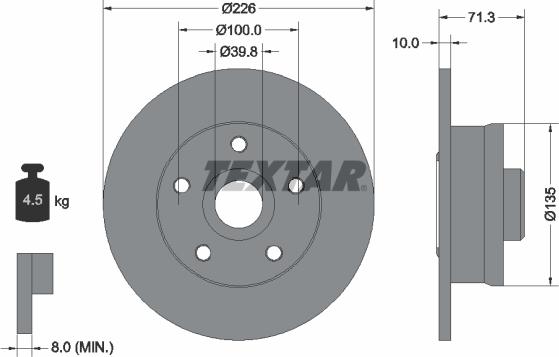 Textar 92153800 - Kočioni disk www.molydon.hr